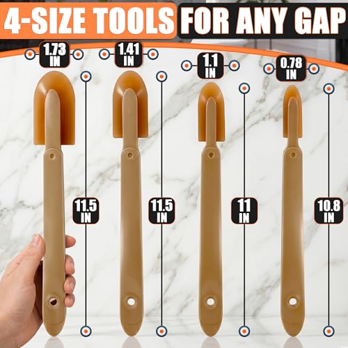 4-Piece Caulking Tool Kit for Silicone Sealant, Grout and Sink Edges