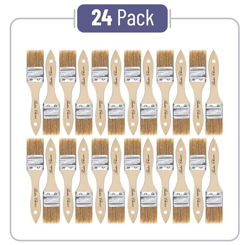 Bates- Chip Paint Brushes for Painting, 1.5 Inch, 24 Pack, Wood Handle, Natural Bristle Paint Brush - size: 1.5 Inch, 24 Pack