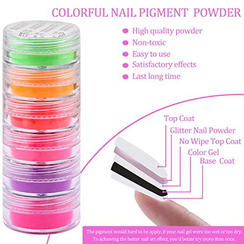 Duufin Pigment Powder for Nails 36 Colors Nail Pigment Powder - color: Fresh
