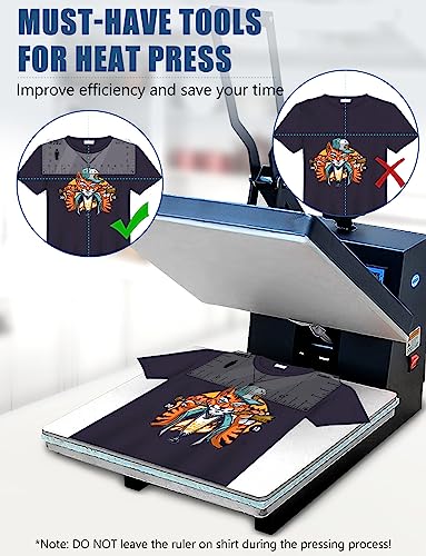 Vowlove T-Shirt Alignment Ruler for Vinyl Placement and Heat Press Designs - color: 01 Cyan