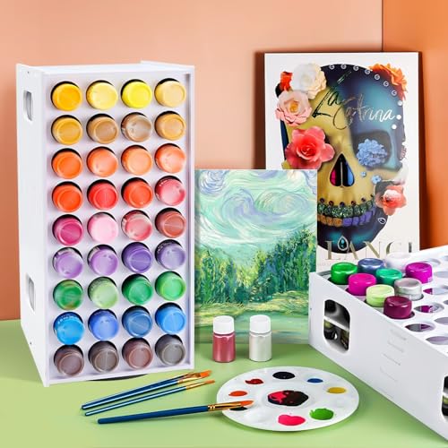Acrylic Paint Organizer,2oz Craft Paint Holder Rack with 72 Holes - size: 72 Holes