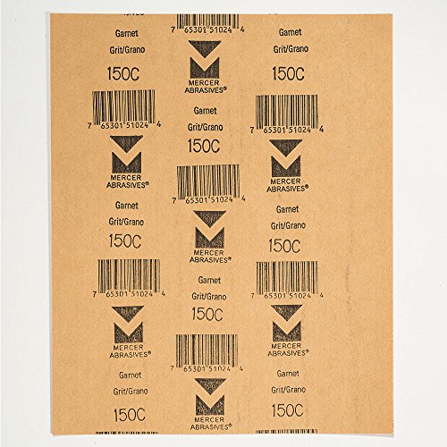 Mercer Industries 205150C - 9 x 11 Garnet Paper Sheets, Grit 150C (100 pack) - size: Grit 150C, style: 100 pack