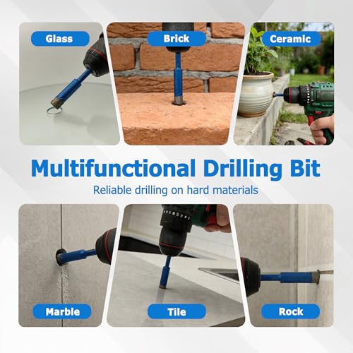 10-Pack Hex Shank Dry Diamond Drill Bits,7 Mixed Sizes 3/16"-5/8" - size: 10 Pcs 3/16"-5/8"