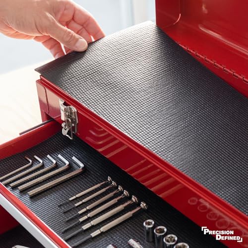 Precision Defined Tool Box Liner 10 ft x 24" Black Non Slip Mat Shelf Liner - size: 10 ft x 24"