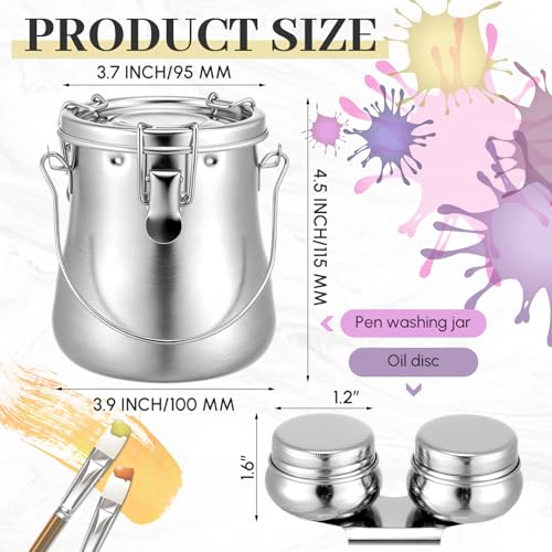 2 Pcs Paint Brush Cleaner Set with Cup, Airtight, Large - size: Large, style: Airtight