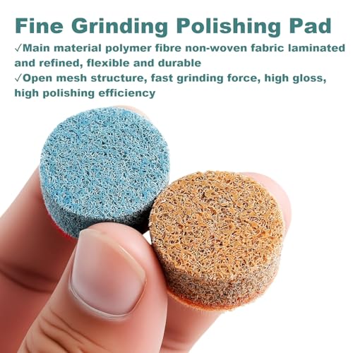 1inch 25mm Mini Non-Woven Polishing Pad 9Pcs/Set, 8 Different Grit 150#-10000# Wet Grinding Discs & 3mm Shank Hook & Loop Backing Holder for Detail Fine Grinding - style: 3mm Shank & 8Pcs Pad