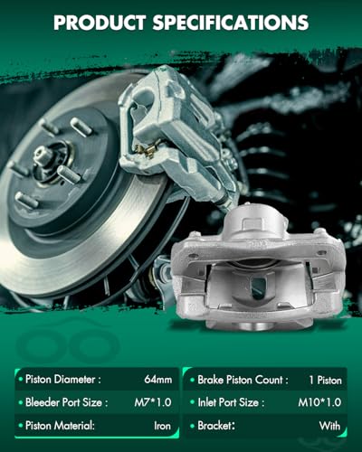 SCITOO 1PC 19B3197 Front Passenger Side Disc Brake Caliper With Bracket - size: Front Passenger[19B3197]