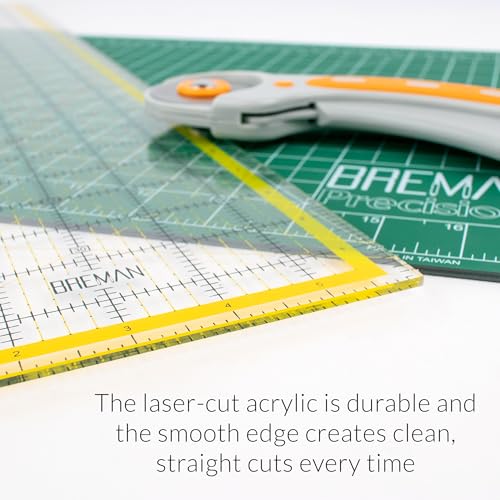 Breman Precision Quilting Rulers 6x18, Clear Rotary Sewing Ruler for Fabric - size: 6x18 Inch