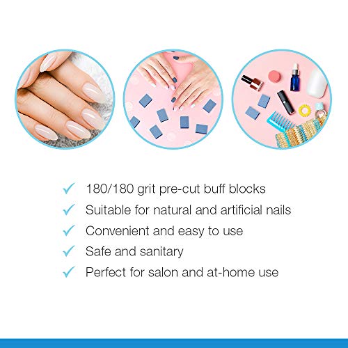 Flowery Disposable Nail Buffer Block, 180 Grit, Blue, 100 Count - size: 100 Pcs (Pack of 1)