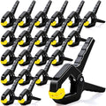 20 Pack Spring Clamps, Heavy Duty Plastic Woodworking Clamps & Multi-Use Hanging Clips for Balloon Arch Clips, Tarp Clips & Backdrop Holder, Durable Hand Tool Kit - color: Yellow-20pcs