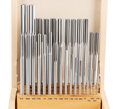 Accusize HSS Chucking Reamer Set 1/16 to 1/2 in by 1/64, 5500-SF00 - size: 1/16" thru. 1/2" by 1/64"