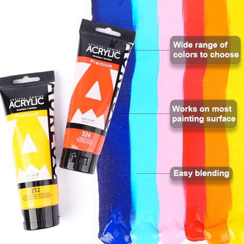 AUREUO Neon Red Acrylic Paint, 4 fl oz / 120ml, 1 Tube - color: Neon Red, size: 4 Fl Oz (Pack of 1)