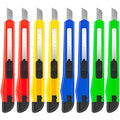 DIYSELF 8 Pack Box Cutter Retractable Utility Knife, 9mm Wide Blade - style: 8 Pack