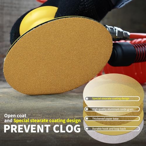 6 Inch Sanding Discs Hook and Loop No Hole, 600 Grit Sandpaper, Da Sandpaper for Automotive and Woodworking, 100 Pack - style: 600 Grit