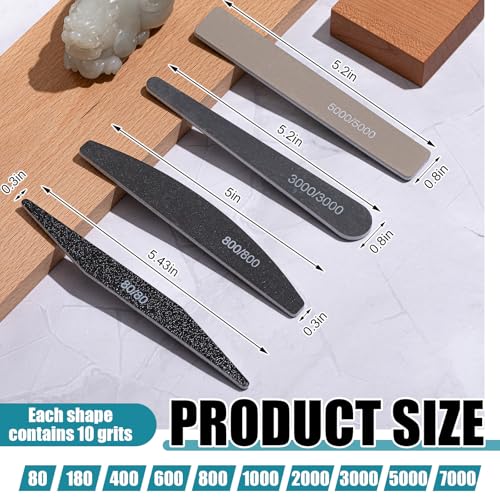 Lasnten 131 Pcs Sanding Sticks Set 360 Degree Rotating Holder 40 Polishing Sticks 30 Sanding Twigs 60 Double Side Slanted Twigs for Plastic Models Jewelry Woodworking Hobby Arts Crafts