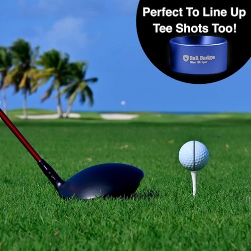 Aim Stripe, Golf Ball Alignment Tool, Full Metal, Training Aid - color: Blue