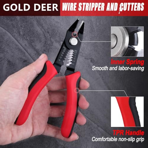 5 Inch Wire Cutters Flush Pliers with Supplementary Stripping Handy and Slim Diagonal Cutters 10-20 AWG Wire Stripper Tool Side Cutting Pliers for Electronics Jewelry Crafts
