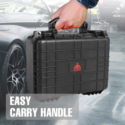 Jack Boss Waterproof Hard Camera Case with Foam,Black,16x12.8x6.8 Inch - color: Black, size: 16x12.8x6.8 in