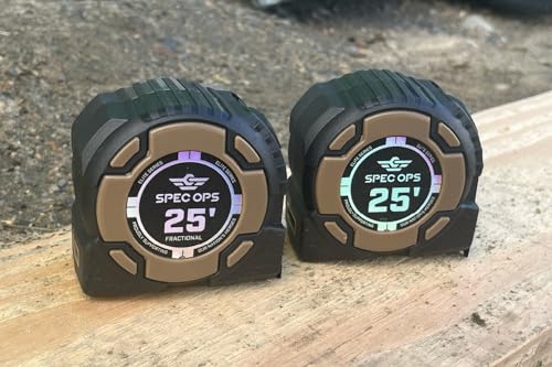 Spec Ops Elite Heavy Duty Tape Measure, Premium, 1.25" Blade, 25' 2-Pack - color: Non-Magnetic, size: 25-Foot (2-Pack)