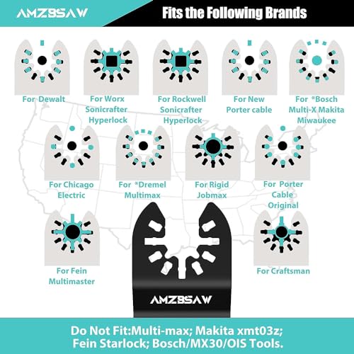 AMZBSAW 22PCS Titanium Oscillating Saw Blades, Multitool Blades for Metal - style: A-22 PCS