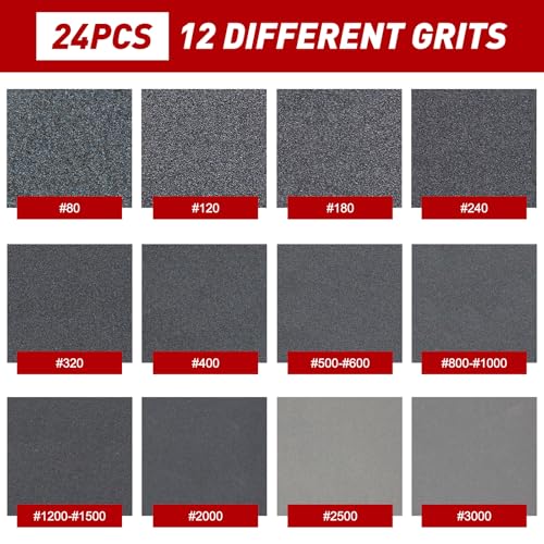 24 PCS Sanding Sponge Block 80 Grit Wet Dry Sandpaper for Wood Metal - color: 80g, size: 24 Pcs