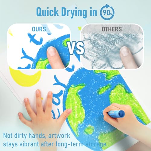 JUPITEARTH Tempera Paint Sticks for Kids, Quick Drying, 36 Colors - color: 36 Colors (Classic, Neon, Metallic, Pastel)