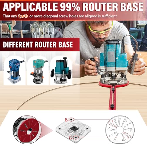 4 in 1 Router Circle Cutting Jig for Cutting Large Circles 10"-58" - size: Large Size