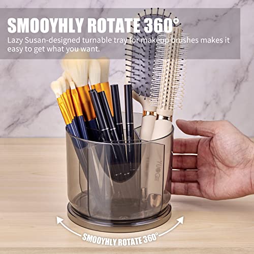 Makeup Brush Holder Organizer, Rotating Makeup Organizer for Vanity - color: Grey