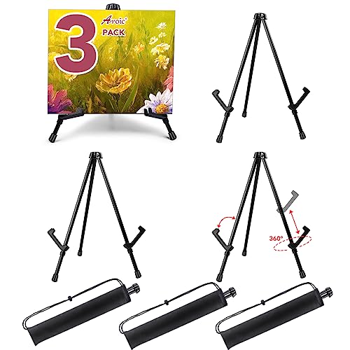 AROIC 3 Pack 14'' Tabletop Easels, Black Steel Table Top Easels for Display - style: 3P