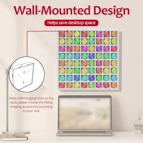 64 Grids Paint Organizer, Wall Mountable Craft Paint Storage Rack - color: 80 Grids