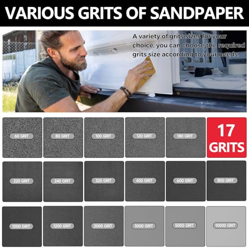 12 Sheets 320 Grit Sandpaper, 9 x 11 Inch Wet Dry Sanding Paper