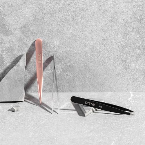 Grip Pointed Tip Tweezers Rose Gold R2 Stainless Steel Precision - color: Rose Gold