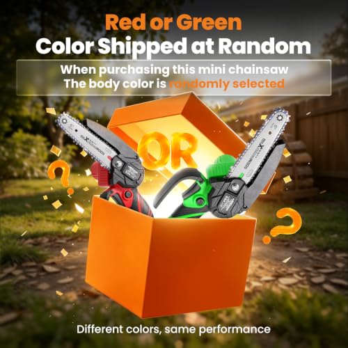 maXpeedingrods Mini Chainsaw Cordless, 6 inch Small Chainsaw Electric Saw - color: Green 2 Batteries