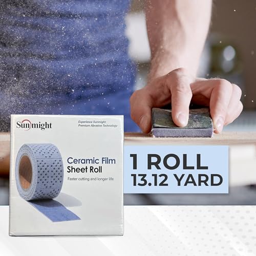 Sunmight Ceramic Film Sandpaper Roll 2.75" x 13.12yd 100G — Hook & Loop Sand Paper Sheets for Auto Body, Car Sanding, Wood, Metal, Longboard Block Tools | Wet Dry Automotive Shop Supplies, Wet Dry Use - size: 100G Grip