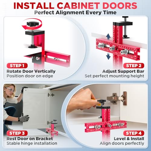 Cabinet Hardware Jig – Adjustable Drill Guide Template for Knobs & Handles | Precision Hole Locator for DIY Cabinet Installation (Fits 2.5" to 5" Spacing) - size: Medium