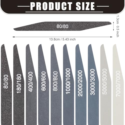 70 Pcs Sanding Sticks Plastic Model,Double Angle,80-7000 Grit - style: Double Angle