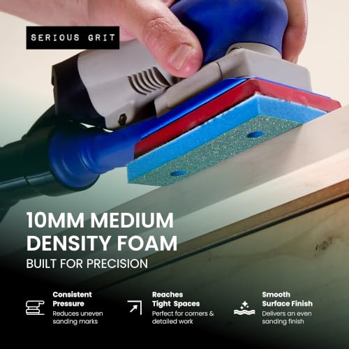 Serious Grit - 3x4 10mm Foam Sanding Pads Assortment - 10 Pack Box - size: Mixed Grit, style: 10mm Foam