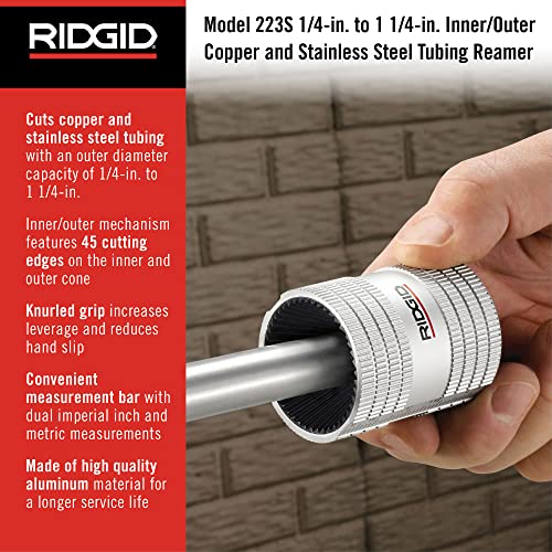 RIDGID Copper and Stainless Steel Tubing Tools Bundle with Reamer and Cutter - size: 1/4" to 1-1/4", style: Reamer + Cutter