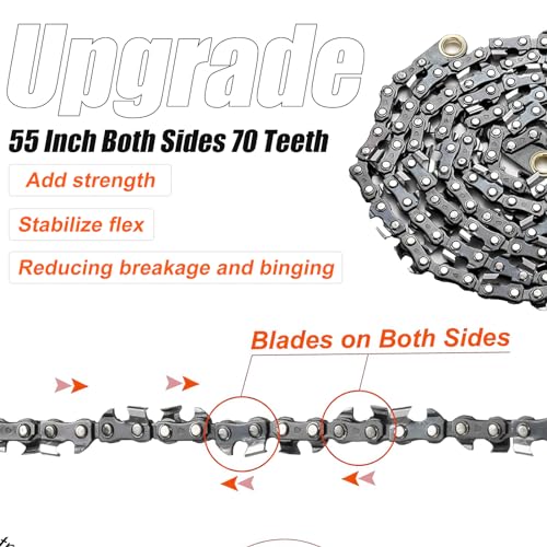55 inch High Limb Rope Saw with 70 Sharp Teeth, Rope Saw Tree Saw High Limb Both Sides, Pocket chainsaw