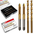 M3x0.5 Tap and 2.5mm Drill Bit Set, HSS M2 Taps and M35 Cobalt Drill Bits - size: M3×0.5+2.5mm