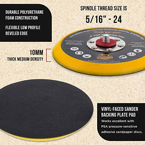 Dura-Gold Pro Series 5" PSA DA Sander Backing Plate Pad - Flexible Low - style: PSA