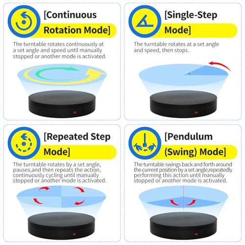 360 Rotating Platform,13.8Inch/35cm Remote Motorized Turntable,400lbs Capacity Motorized Rotating Display Stand Photography Turntable motorized lazy susan Heavy Duty Turntables for Photography,3D Scanner - size: 13.8inch/Black/400Lbs Load