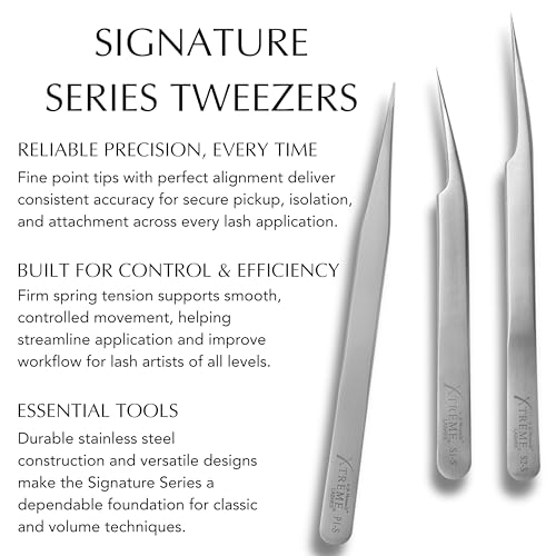 Xtreme Lashes Professional Curved S1-S Tweezer, 4.72 Inches (12 CM)