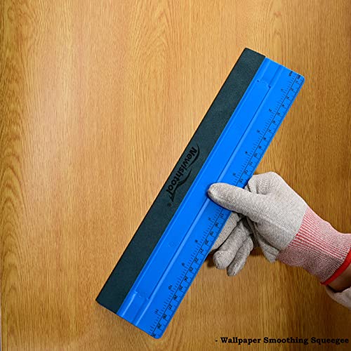 NEWISHTOOL 11.8" Felt Squeegee for Vinyl 29.8cm Big Size Ruler Squeegee Kit - color: Blue, size: 29cm
