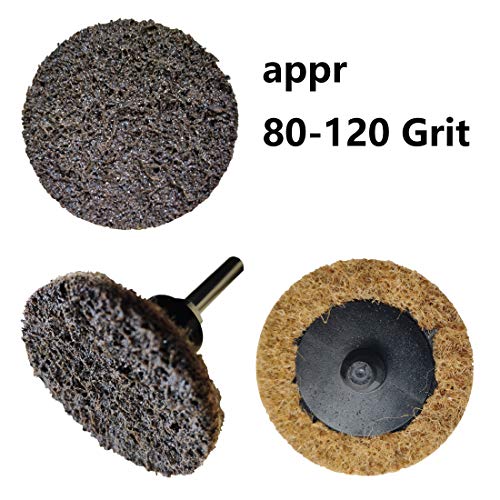 Sanding Discs 50PCS 2-Inch Quick Change Surface Conditioning Set with 1/4" Holder – Red, Blue, Green, Brown, Khaki Discs – 80 to 400 Grit for Rust, Paint, Burr, and Surface Removal – Fits Die Grinders