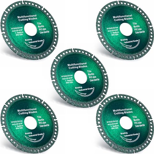 ‎5 Pack 4.5 Inch Indestructible Disc for Grinder, Indestructible Disc 2.0 for Angle Grinder 7/8''-Cut Everything in Seconds, Cutting Discs for Smooth Cutting, Chamfering, Grinding Materials