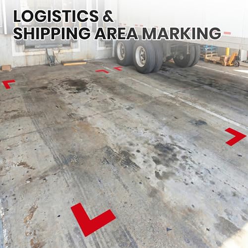 5S Location Marking Corner 72 Pack 6"x 6"x 2" Red L‑Shaped Stickers - color: Red