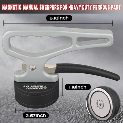 ULIBERMAGNET Heavy Duty Strong Magnetic Pickup Tool,2 Pack Magnetic Lifting with Quick Release,Portable Material Collector with Ergonomic Handle for Iron Plate,Tool Steel,Laser Cutting - size: 2PACK Magnetic Pickup Tool for Heavy Duty Plate