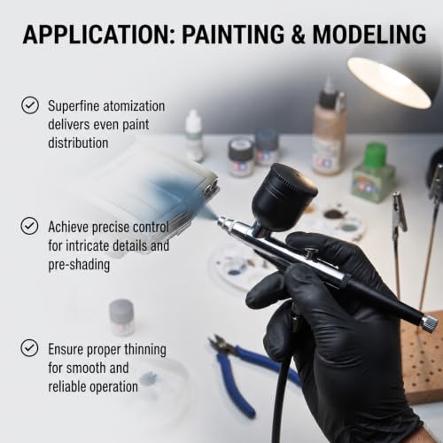 Portable Airbrush Kit with 0.3mm Needle & 10ml Cups – Ideal for Painting, Models, Cake, Makeup & Nail Art (Black)