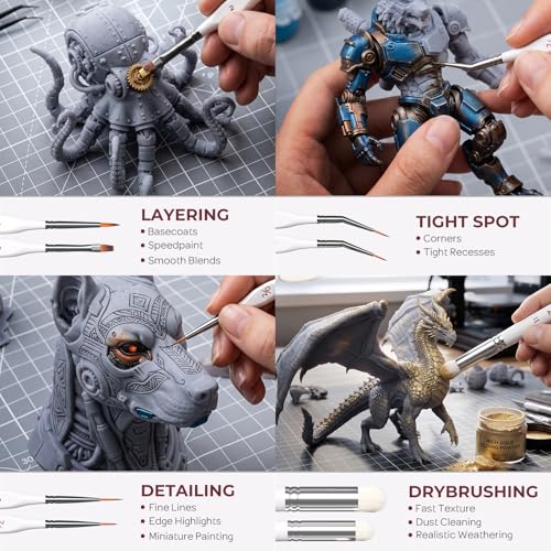 Nicpro Miniature Paint Brushes Drybrush - 22PCS Model Paint Brush Set - size: 22 PCS
